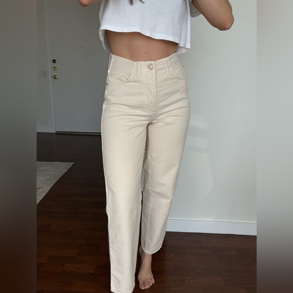 Massimo Dutti Beige Denim Pants